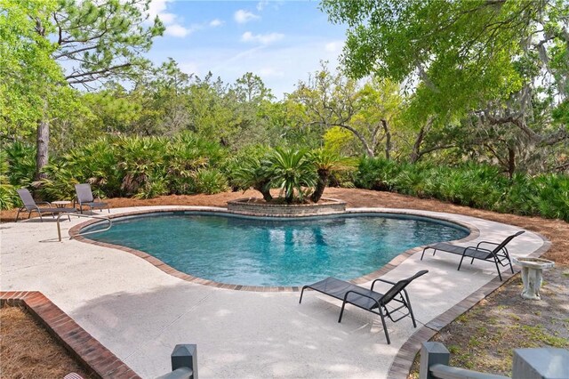 pool with a patio area