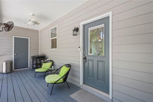 502 Ridge Rd, Darien, GA 31305 - doorway to property with a ceiling fan