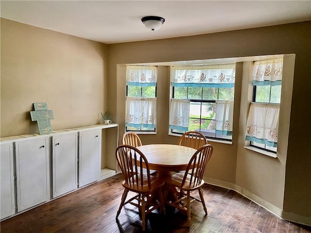 126 Lake View Cir, Brunswick, GA 31525 - dining room featuring dark wood-type flooring and baseboards
