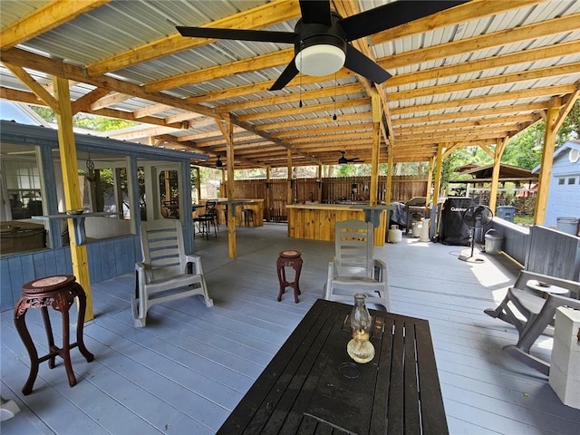300 Crestview Dr, Woodbine, GA 31569 - deck featuring ceiling fan