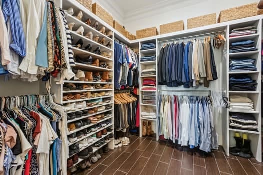 walk in closet featuring wood finish floors