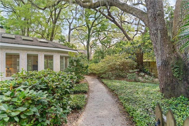 view of yard featuring fence
