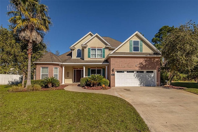 43 Coral Cv, Brunswick, GA 31523 - traditional-style home with brick siding, driveway, and an attached garage