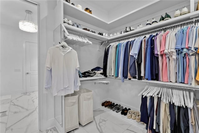 view of walk in closet