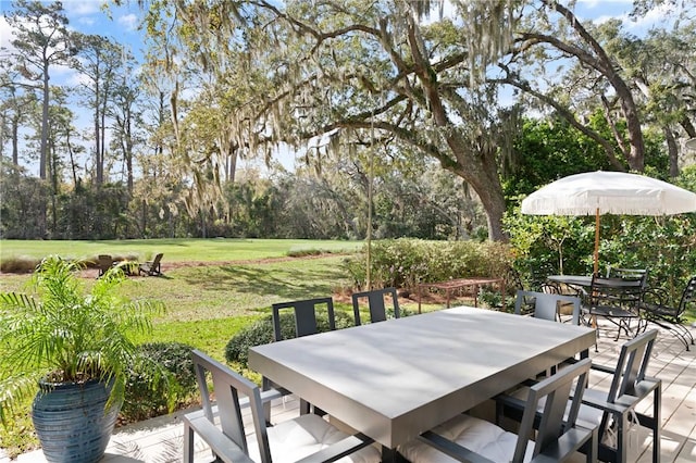 view of patio with outdoor dining area