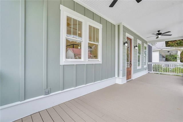 wooden terrace featuring a porch