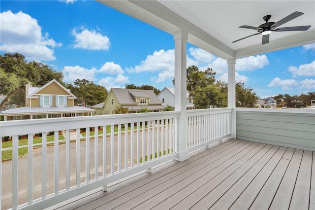 deck featuring ceiling fan