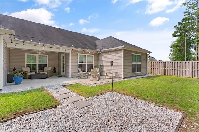 116 Heatherly Way, Brunswick, GA 31523 - back of house with an outdoor living space, a patio, and ceiling fan