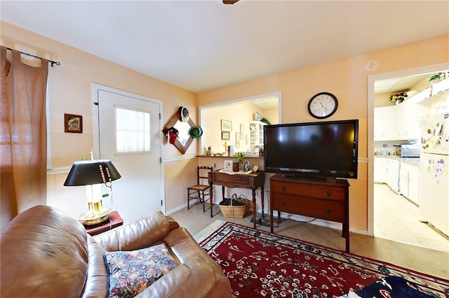 view of tiled living room