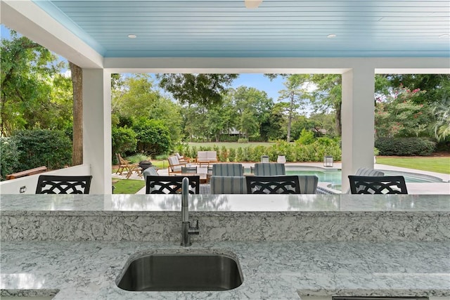 view of patio with sink