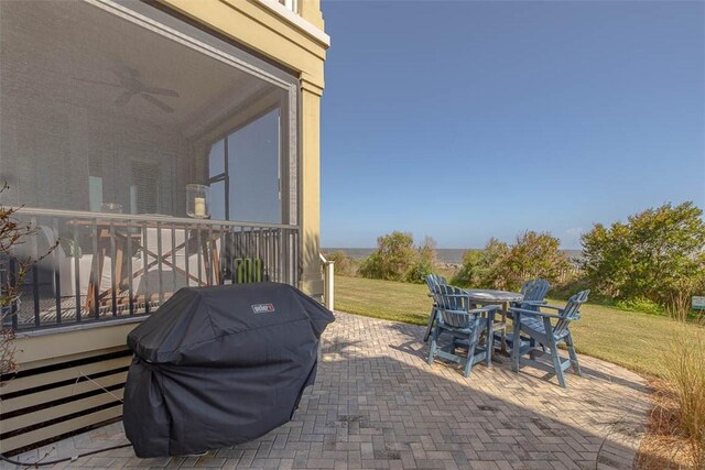 view of patio / terrace featuring a grill