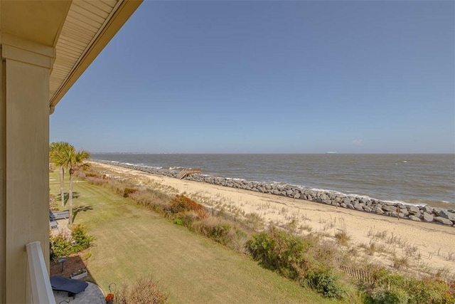 water view featuring a beach view