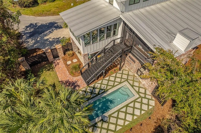10 Fern Ln, Saint Simons Island, GA 31522 - view from above of property featuring a pool