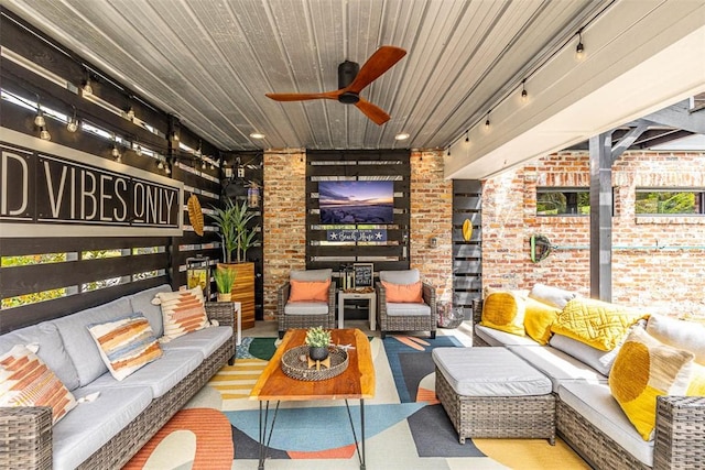 10 Fern Ln, Saint Simons Island, GA 31522 - view of patio / terrace featuring outdoor lounge area and a ceiling fan