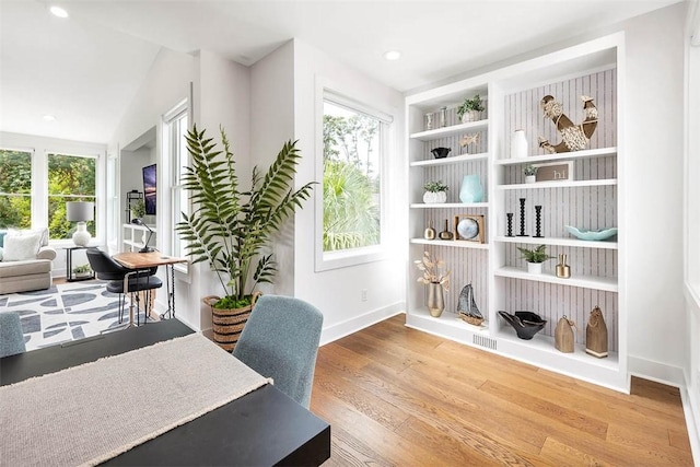 10 Fern Ln, Saint Simons Island, GA 31522 - office space featuring wood finished floors, recessed lighting, and built in shelves