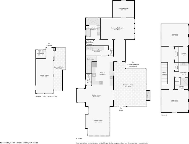 10 Fern Ln, Saint Simons Island, GA 31522 - view of floor plan / room layout