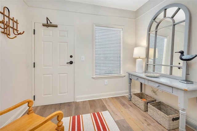 foyer with light hardwood / wood-style flooring