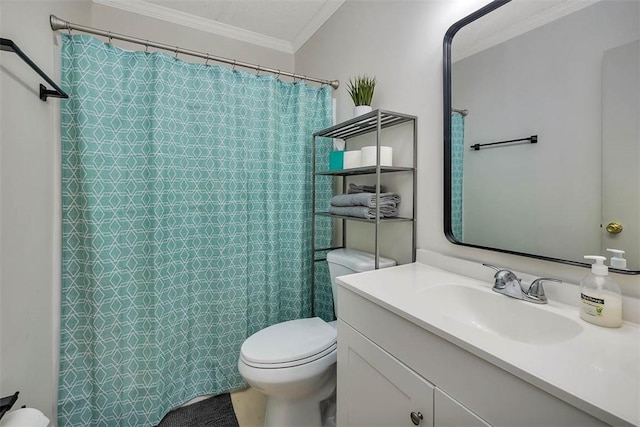 103 Travellers Way, Saint Simons Island, GA 31522 - full bathroom with ornamental molding, vanity, and a shower with shower curtain