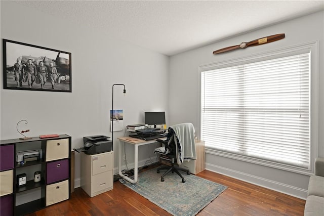 11 Bice Ct, Waverly, GA 31565 - office area featuring baseboards and dark wood finished floors