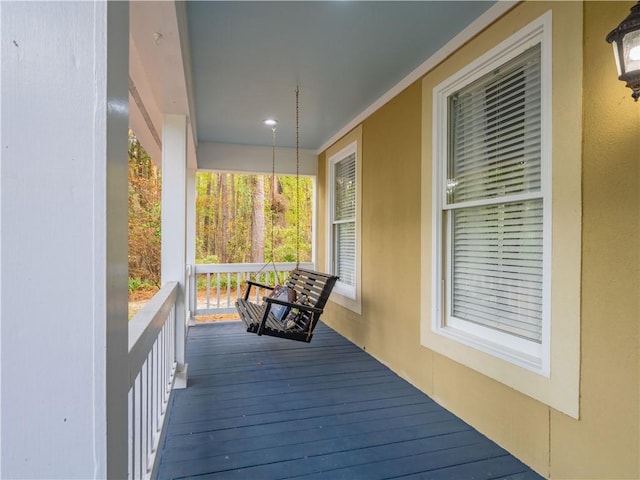 deck with covered porch