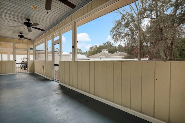 view of patio / terrace featuring ceiling fan