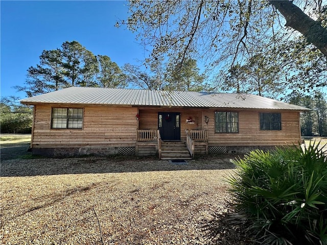 view of single story home