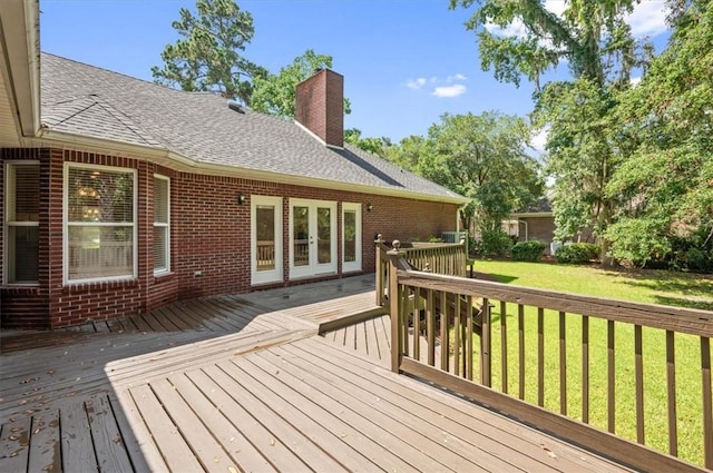 340 Oak Grove Island Dr, Brunswick, GA 31523 - deck with a yard and french doors