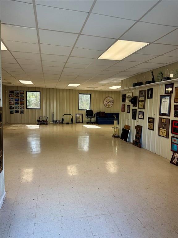 interior space featuring a paneled ceiling