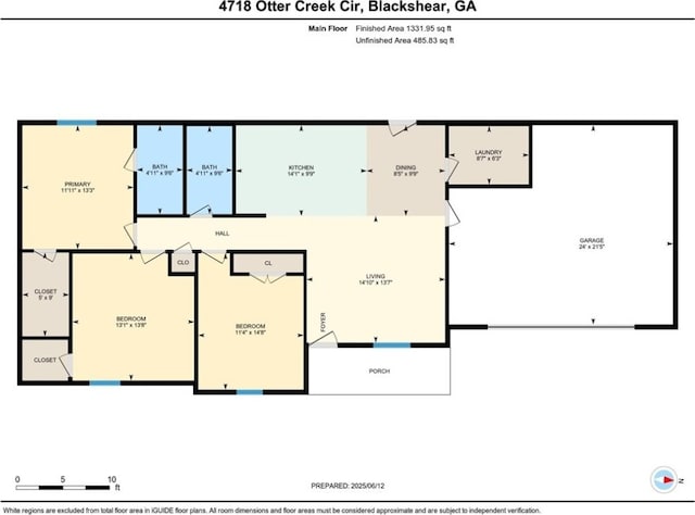 4718 Otter Creek Cir, Blackshear, GA 31516 - view of floor plan / room layout