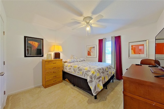 4718 Otter Creek Cir, Blackshear, GA 31516 - bedroom with light carpet, ceiling fan, and an office area