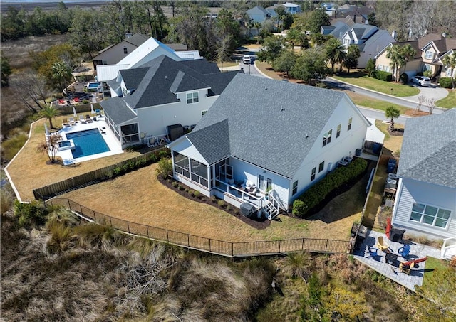 aerial view with a residential view