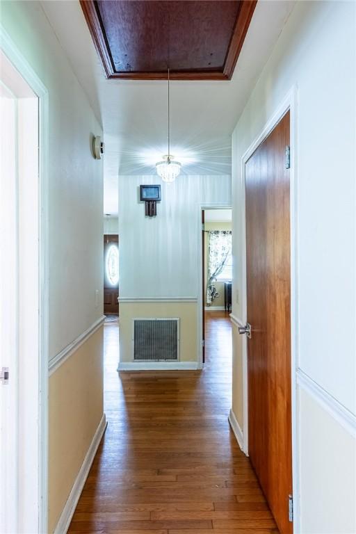 177 Pinewood St, Folkston, GA 31537 - hall with attic access and wood finished floors