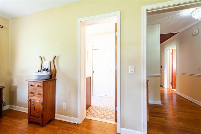 177 Pinewood St, Folkston, GA 31537 - hall with hardwood / wood-style flooring and attic access