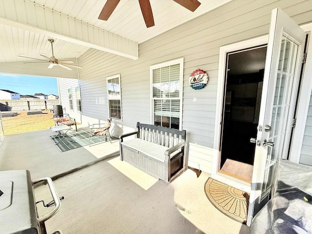 272 NE Whippoorwill Way, Ludowici, GA 31316 - view of patio / terrace featuring fence and ceiling fan