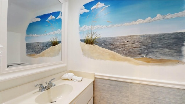 1175 N Beachview Dr Unit 389, Jekyll Island, GA 31527 - bathroom with vanity and a water view