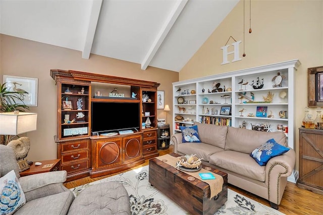 living area with wood finished floors