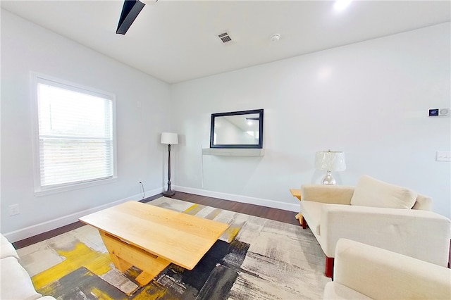 3935 Memorial Dr, Waycross, GA 31503 - bedroom with a ceiling fan, visible vents, baseboards, and wood finished floors