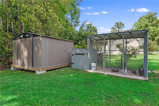 view of shed
