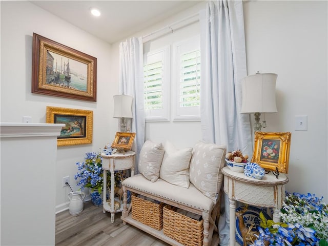 138 Mohr Club Dr, Darien, GA 31305 - sitting room featuring wood finished floors, baseboards, and recessed lighting
