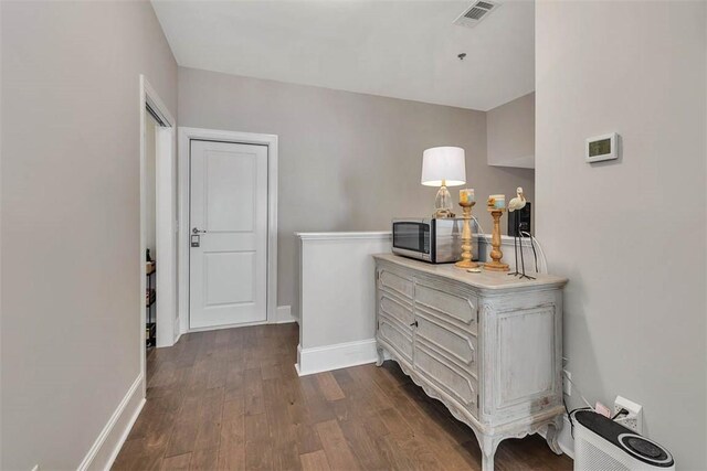 interior space featuring dark hardwood / wood-style flooring