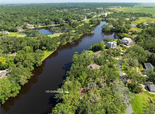 105 Driftwood Pl, Saint Simons Island, GA 31522 - aerial view of property and surrounding area with a large body of water