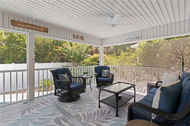 630 Sheraton Plz, Saint Simons Island, GA 31522 - view of patio featuring outdoor lounge area and ceiling fan