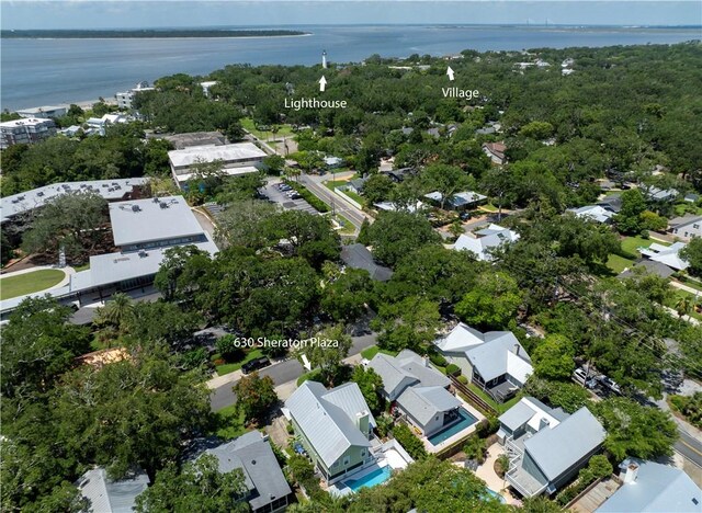 630 Sheraton Plz, Saint Simons Island, GA 31522 - aerial view of residential area with a nearby body of water