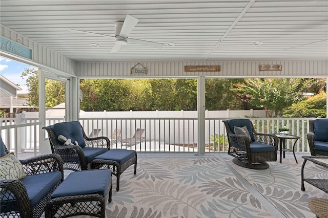 630 Sheraton Plz, Saint Simons Island, GA 31522 - sunroom with a ceiling fan