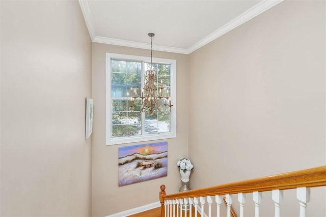 200 Colgana Way, Saint Simons Island, GA 31522 - stairs featuring a chandelier and ornamental molding