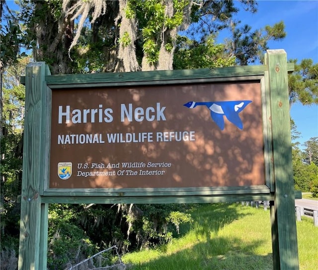 view of community sign