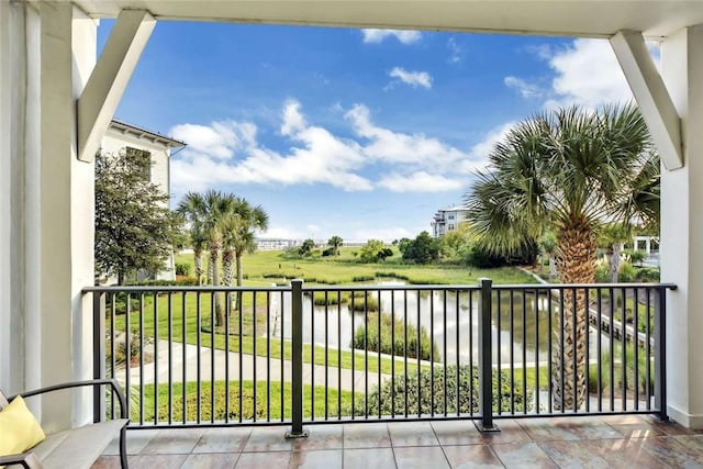 balcony with a water view