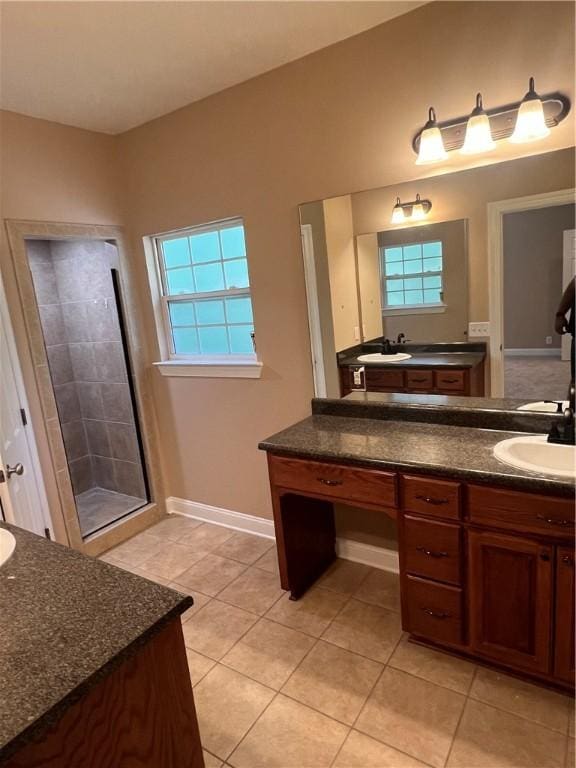 134 Hillery Trce, Brunswick, GA 31523 - bathroom with tile patterned flooring, vanity, and a shower stall