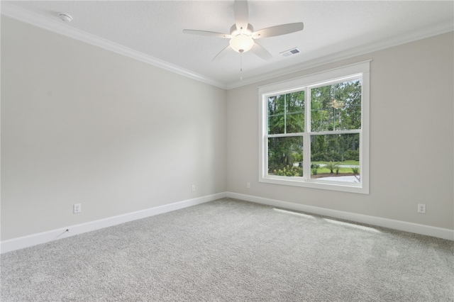 154 Ossabaw Way, Waverly, GA 31565 - unfurnished room featuring crown molding, a smoke detector, carpet floors, and a ceiling fan