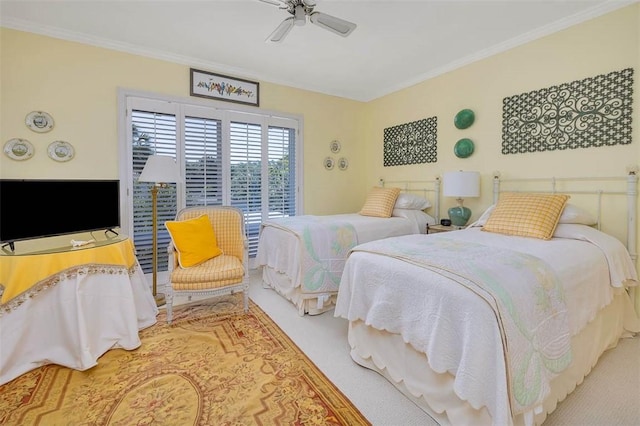 1212 River Club Dr, Sea Island, GA 31561 - bedroom with ornamental molding and ceiling fan